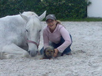 Ich, mein Hund Samy und Pferd Tequila